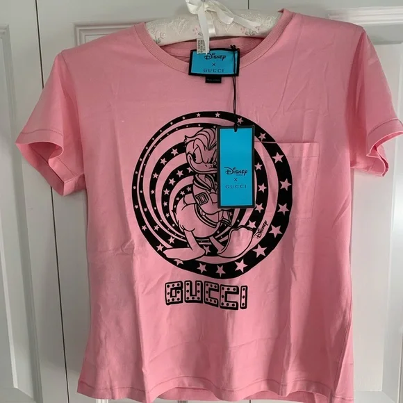 NWT Gucci X Disney Donald Duck Collection Pink T-shirt size S